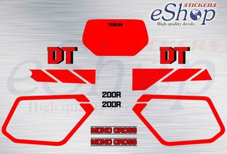 Αυτοκόλλητα σετ για Yamaha DT 200R 1988 1990 Λευκή έκδοση