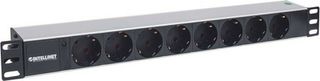 Manhattan 714037 Πολύπριζο Rack 19" με 8 Sockets & Καλώδιο 1.6m Μαύρο