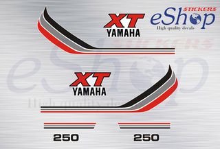 Αυτοκόλλητα σετ για Yamaha xt 250 Λευκή έκδοση 1983 1988