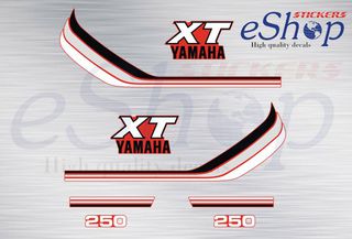 Αυτοκόλλητα σετ για Yamaha xt 250 Κόκκινη έκδοση 1983 1988