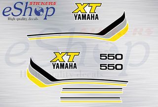 Αυτοκόλλητα σετ για Yamaha xt 550 Λευκή έκδοση 1983 με κίτρινα αυτοκόλλητα