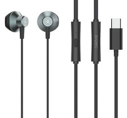 CELEBRAT earphones με μικρόφωνο D14, USB-C, 1.2m, μαύρα