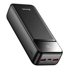 Swissten Power Line II 30000mAh 22.5W με Θύρα USB-A και 2 Θύρες USB-C Power Delivery Μαύρο