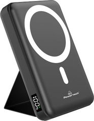 POWERTECH power bank PT-1136, 10000mAh, magnetic wireless, 22.5W, μαύρο