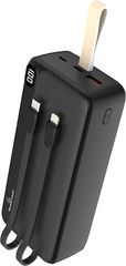 POWERTECH power bank με καλώδια και οθόνη PT-1065 30000mAh, 22.5W, μαύρο