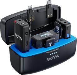 BOYA BOYAMIC WIRELESS HD LAVALIER MICROPHONE IPHONE ANDROID SMARTPHONE USB-C CAMERA 200M RANGE 10H