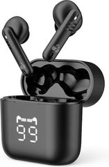 POWERTECH earphones με θήκη φόρτισης PT-1227, TWS, ENC, 30/480mAh, μαύρα