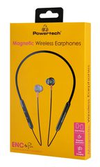 POWERTECH earphones PT-1228 με μαγνήτη, Bluetooth ENC 10mm 180mAh, μαύρα