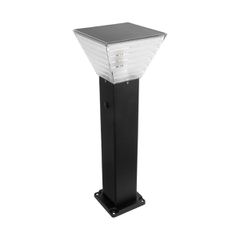 GLOBOSTAR® VEGGIE 90549 Φωτιστικό Κολωνάκι Κήπου με Ντουί 1 x E27 60° AC 220-240V Αδιάβροχο IP65 - Μαύρο - Μ20 x Π20 x Υ60cm - 2 Χρόνια Εγγύηση