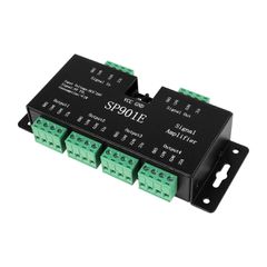 GloboStar® RGBCONTROLLER 73446 LED Digital RGB Ενισχυτής Σήματος SP901E LED Pixel WS2812B WS2811 SPI Signal Amplifier Repeater 10000 IC Professional Series 5-24V 288W - IP20 - Μ14 x Π5.6 x Υ2.8cm - 1