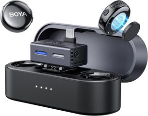 BOYALINK 3 - Type-C & 3,5mm AI-Powered Button Wireless Microphone 2 TX + 1 RX + charging Case