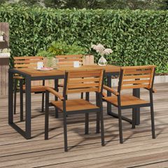 Τραπέζι Κήπου Με Πόδια σε Σχήμα U 160x80x75 εκ. Μασίφ Ακακία 319516
