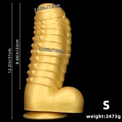 Fantasy Gold Silicone Dragon Dildo Small