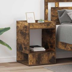 End Table 2 pcs Καπνιστό Δρύς 40 x 40 x 56 εκ. 890953