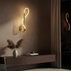 Φωτιστικό Τοίχου / Απλίκα LED 18W 1800lm 360° AC 220-240V IP20 Ρυθμιζόμενο Λευκό CCT με On/Off 2700K/4500K/6000K - Lumileds SMD Chip - Χρυσό Πλατίνα - Μ65 x Π30 x Υ30cm - 3 Χρόνια Εγγύηση