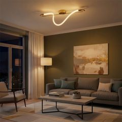 Φωτιστικό Οροφής LED 18W 1800lm 360° AC 220-240V IP20 Ρυθμιζόμενο Λευκό CCT με On/Off 2700K/4500K/6000K - Lumileds SMD Chip - Χρυσό Πλατίνα - Μ30 x Π15 x Υ70cm - 3 Χρόνια Εγγύηση