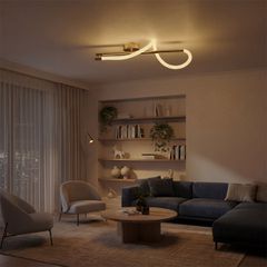 Φωτιστικό Οροφής LED 24W 2400lm 360° AC 220-240V IP20 Ρυθμιζόμενο Λευκό CCT με On/Off 2700K/4500K/6000K - Lumileds SMD Chip - Χρυσό Πλατίνα - Μ30 x Π15 x Υ70cm - 3 Χρόνια Εγγύηση