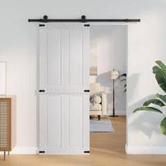 Πόρτα αχυρώνα CORONA 80 x 210 cm Μασίφ Ξύλο Πεύκου Λευκό 42021202