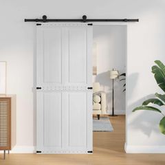 Πόρτα αχυρώνα CORONA 90 x 210 cm Μασίφ Ξύλο Πεύκου Λευκό 42021203