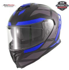 Κράνος FULL FACE+SUN VISOR PRESTO SHINY BLUE-BLACK (S-M-L-XL-2XL)
