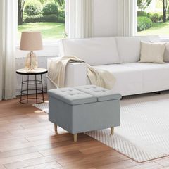 Οθωμανικό αποθήκευσης Ανοιχτό γκρι 60 x 60 x 45 cm ύφασμα 876818