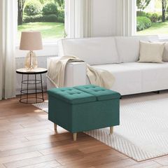 Οθωμανικό αποθήκευσης Σκούρο Πράσινο 60 x 60 x 45 cm ύφασμα 876821