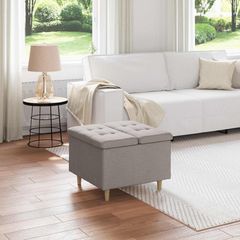 Οθωμανικό αποθήκευσης με μαξιλάρι Taupe 60 x 60 x 45 cm ύφασμα 876822