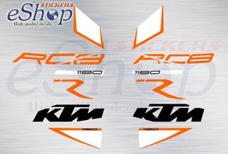 Αυτοκόλλητα σετ για KTM RC8 1190 Μαύρη Πορτοκαλί έκδοση 2011