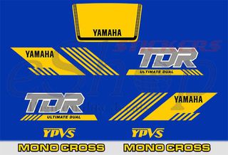 Αυτοκόλλητα σετ για Yamaha TDR 250 Μπλε έκδοση 1987
