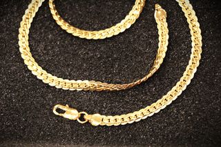 Κόσμημα Αλυσίδα λαιμού 18K με επιχρυσωμένο πάχος 6macro μήκος 50εκ. πλάτος 6mm βάρους 18,25 γρ