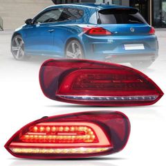 Πίσω φανάρια led για Vw Scirocco (2009-2014) με τρέχουμενο φλας, κόκκινα – σετ 2τμχ.