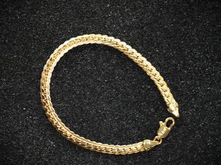 Κόσμημα χρυσή Αλυσίδα χεριού - καρπού 18K με επιχρυσωμένο πάχος 6macro μήκος 20εκ. πλάτος 6mm βάρους 7,3 γρ