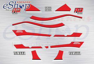 Αυτοκόλλητα σετ για Yamaha RD 125 Energy Induction Μαύρη έκδοση 1987 1989