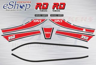 Αυτοκόλλητα σετ για Yamaha RD 350 YPVS Λευκή έκδοση 1985