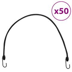 vidaXL Κορδόνια Ελαστικά Bungee με Γάντζο/Ανακλ. Ταινίες 50 τεμ 88 εκ.