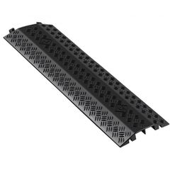 Κάλυμμα καλωδίου VEVOR Drop Over, 7.938 kg/Χωρητικότητα φορτίου άξονα, Κάλυμμα καλωδίου δαπέδου βαρέως τύπου 2 καναλιών, Ράμπα προστασίας σωλήνα καλωδίου, για εσωτερικούς χώρους, χώρους υψηλής κυκλοφο