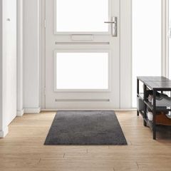 vidaXL Δερμάτινο Χαλί Γκρι 80 x 250 cm 100% Πολυπροπυλένιο Τούφτα