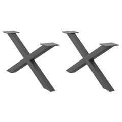 vidaXL Πόδια Τραπεζιού Σαλονιού σε Σχήμα Χ 2 τεμ. Ανθρακί 70x(30-31) εκ. Ατσάλι