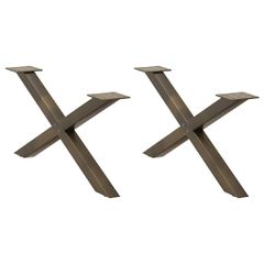 vidaXL Πόδια Τραπεζιού Σαλονιού σε Σχήμα Χ, 2 τεμ. από Φυσικό Ατσάλι 70x(30-31) εκ. Ατσάλι