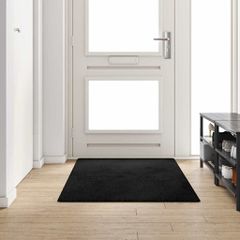 vidaXL Δερμάτινο Χαλί Μαύρο 100 x 200 cm 100% Πολυπροπυλένιο Τούφτα