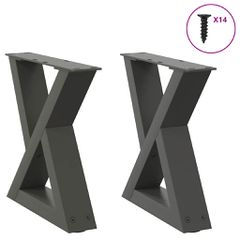 vidaXL Πόδια Τραπεζιού Σαλονιού 2 τεμ. Ανθρακί 40x(30-31,3) εκ. Ατσάλι