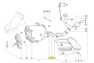 Φλάντζα Εξάτμισης Piaggio Beverly 400 E5+ 2025-2025 ZAPMD2400 1A015908