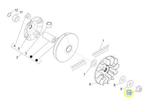 Παξιμάδι Στροφάλου 14*1,5 Piaggio Beverly 500 ie E3 2006-2008 ZAPM34200 827116