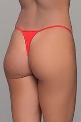 Slip Tanga String Ύφασμα Ριπ Κόκκινο-thumb-1