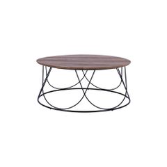 ΤΡΑΠΕΖΑΚΙ ΣΑΛΟΝΙΟΥ ZENA HM8690 MDF TOP ΜΕ ΜΕΤΑΛΛΙΚΟ ΜΑΥΡΟ ΣΚΕΛΕΤΟ Φ90Χ40Υ εκ.