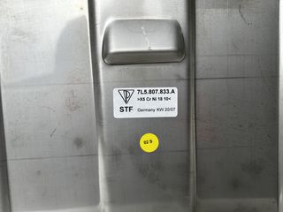 Εμπρός ανοξείδωτη ποδιά προστασίας (skid plate) προφυλακτήρα κάτω μέρους για Porsche Cayenne Turbo 955. OEM: 95504480016.-thumb-2