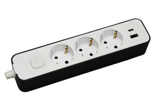 Inox Kiss  Πολύμπριζο 3 θέσεων 3*1,5mm²/1,5m με παιδική προστασία amp; διακόπτη  BPOL33