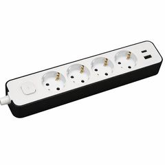 Inox Kiss  Πολύμπριζο 5 θέσεων 3*1,5mm²/1,5m με παιδική προστασία amp; διακόπτη  BPOL35