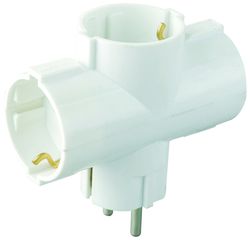 Inox Kiss  Ανταπτορας σε σούκο quot;Σταυρόςquot; 3 θέσεων 3x16A  BAD103