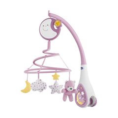 Chicco First Dreams: Βρεφικό Περιστρεφόμενο Κούνιας με Μελωδίες, 3 σε 1, Next2Dreams, Ροζ (Y01-07627-10)